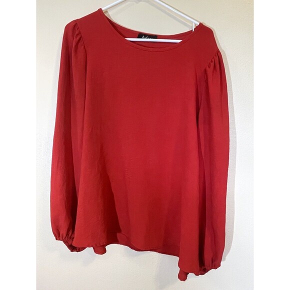 Adara Tops - Adara Women’s Long Sleeve Red Blouse Size Large